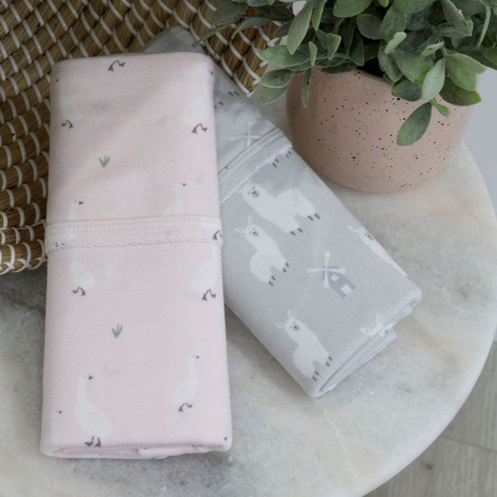 Provincial 2pk Jersey Wraps - Blush/Grey