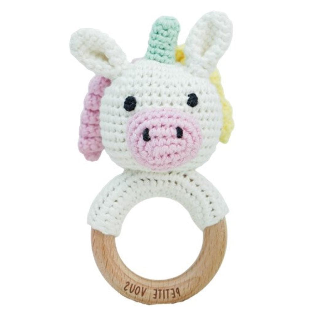 Petite Vous Crochet Ring Rattle - Isla Unicorn