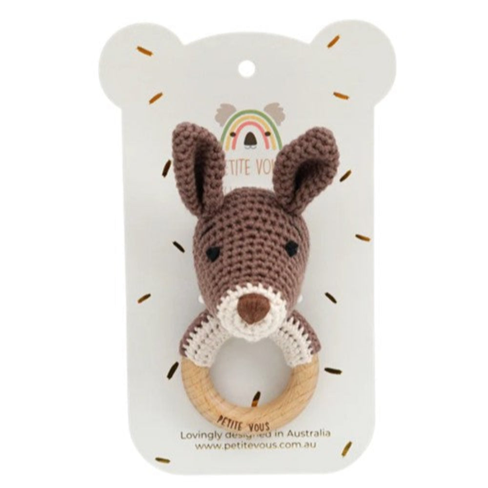 Petite Vous Crochet Ring Rattle - Kobe Kangaroo