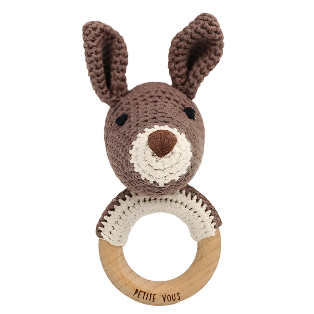 Petite Vous Crochet Ring Rattle - Kobe Kangaroo
