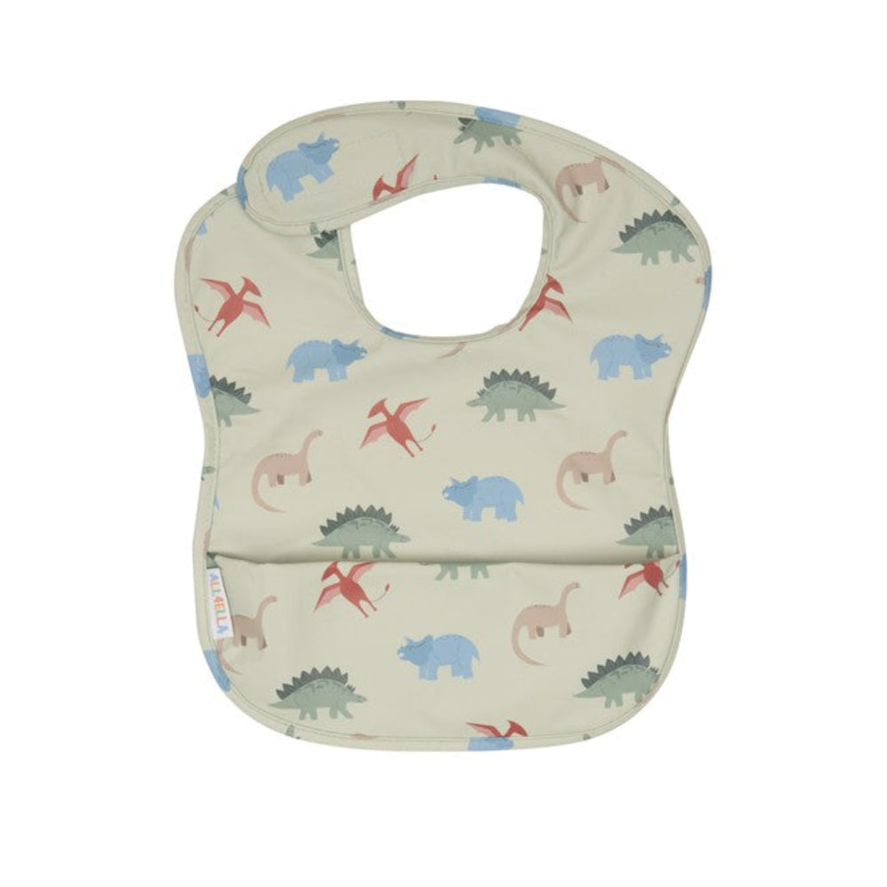 All4Ella Recycled Pouch Bib - Dinosaurs