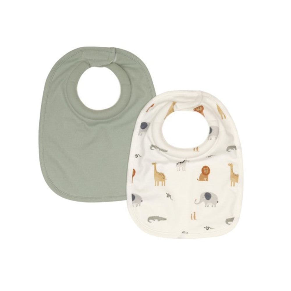 All4Ella Roll Neck Bib 2 Pk - Wild Animals