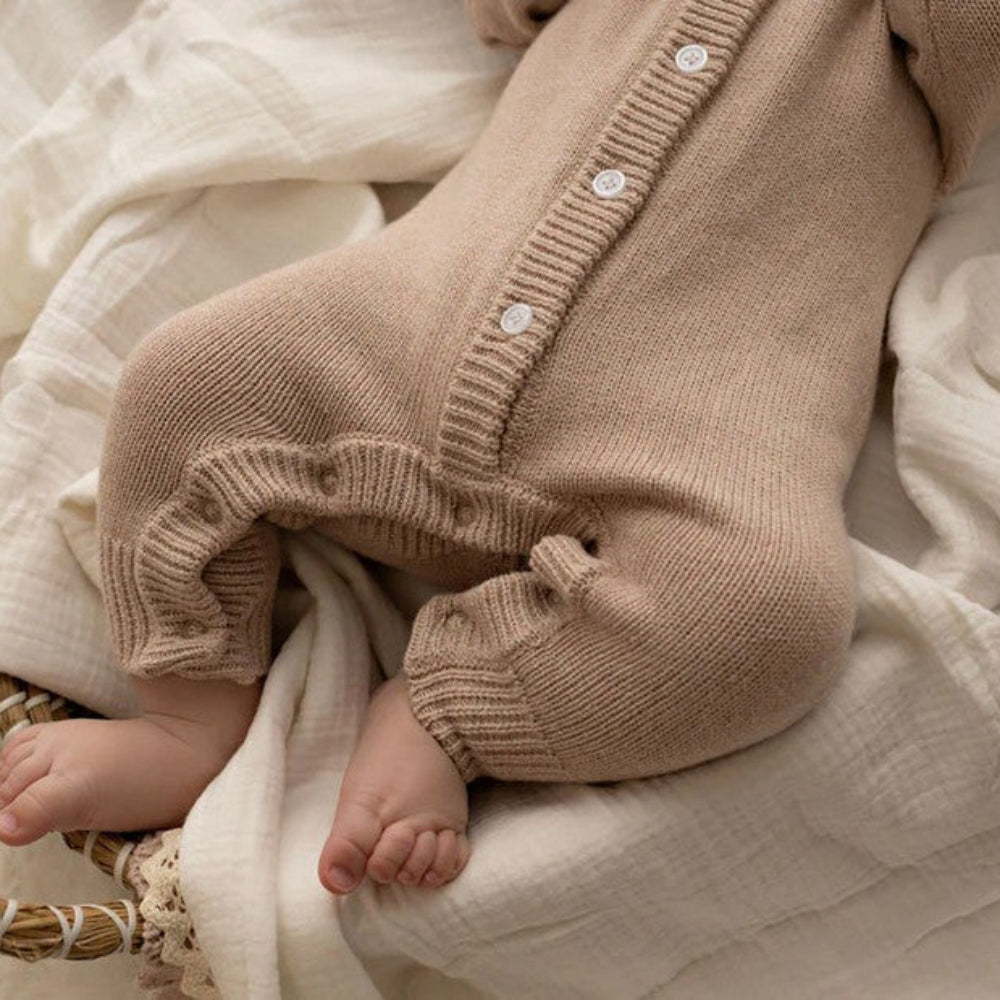Confetti Kidz Knit Romper - Latte