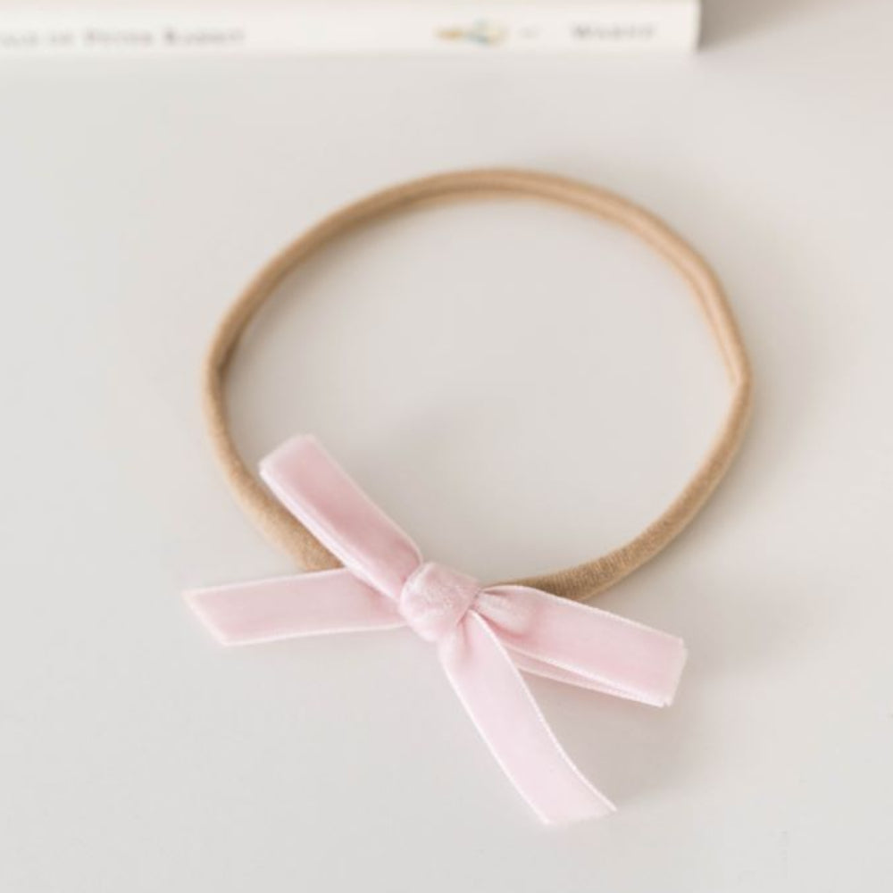 Snuggle Hunny Velvet Bow - Rose Pink