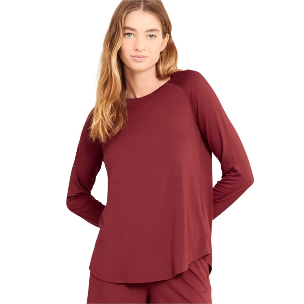 Boody Goodnight Raglan Sleep Top - Ruby