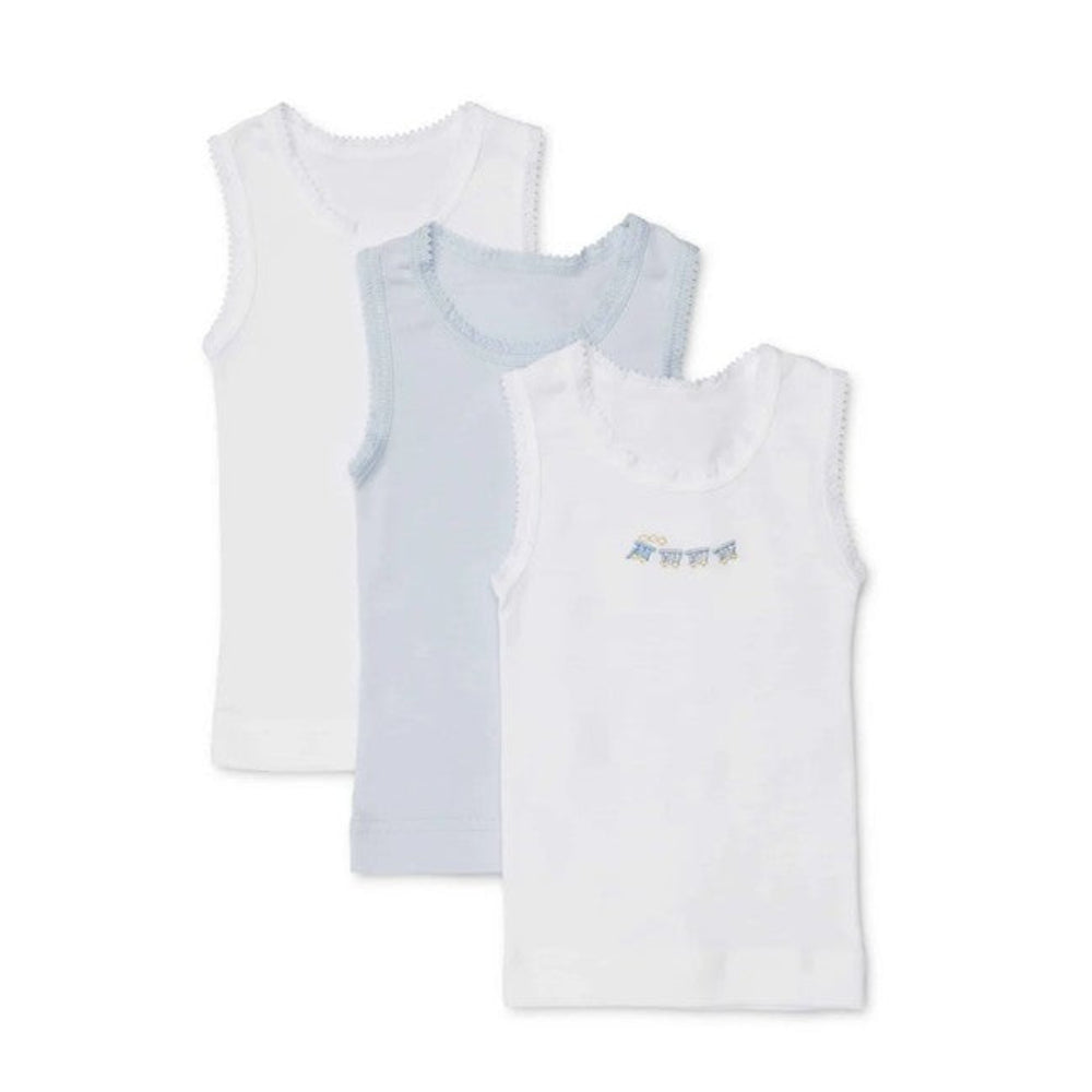 Marquise Singlets 3 Pk White/Blue