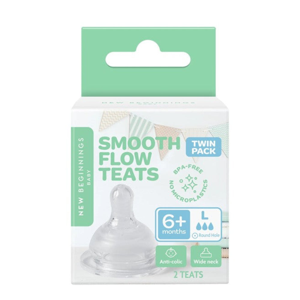 New Beginnings Smooth Flow Anti Colic Teats - Twin Pack