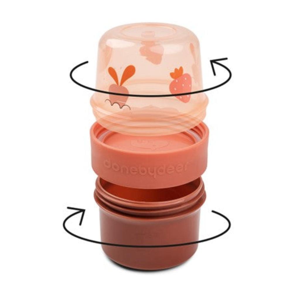 Done by Deer To Go 2-Way Snack Containers - Papaya