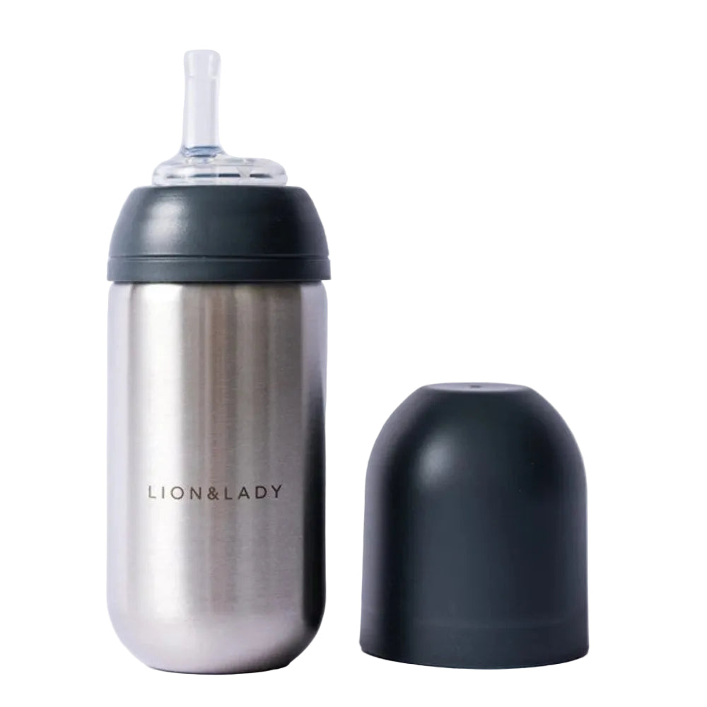 Lion + Lady Stainless Steel Straw Cup 350 ml - French Navy