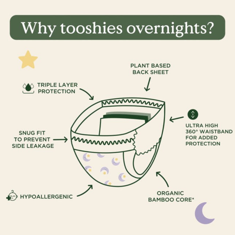 Tooshies Overnights Age 2-4 - 10pk