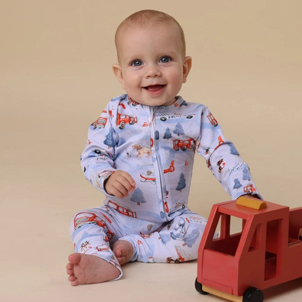 Snuggle Hunny Organic Snugglesuit Convertible Romper - To the Rescue