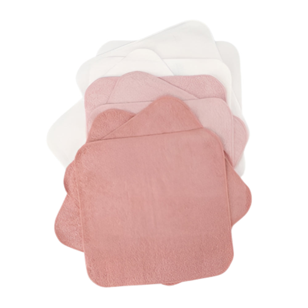 Little Bamboo Towelling Washer 10 Pk - Dusty Rose
