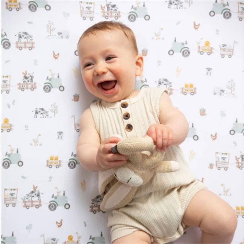 Living Textiles 1pk Bedside Bassinet Fitted Sheet - Tractor Ride