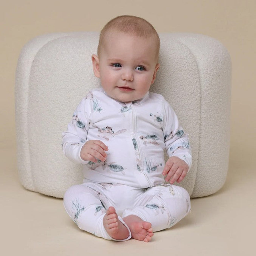 Snuggle Hunny Organic Snugglesuit Convertible Romper - Turtle