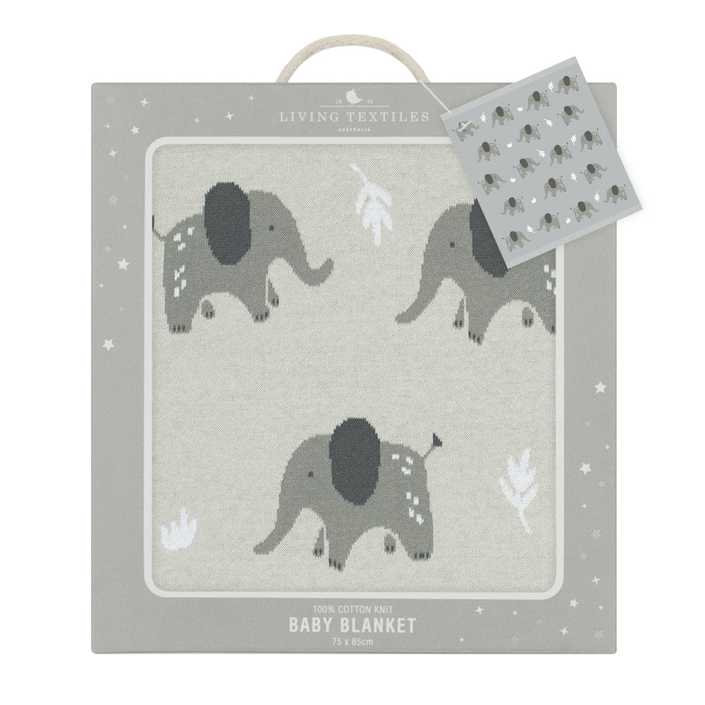 Living Textiles Whimsical Baby Blanket - Elephant