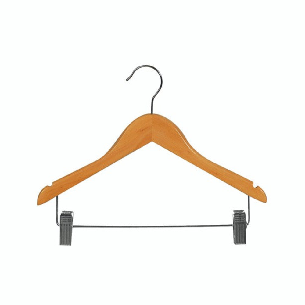 Kids Wooden Hangers with adjustable clips - 5 pk - ex display