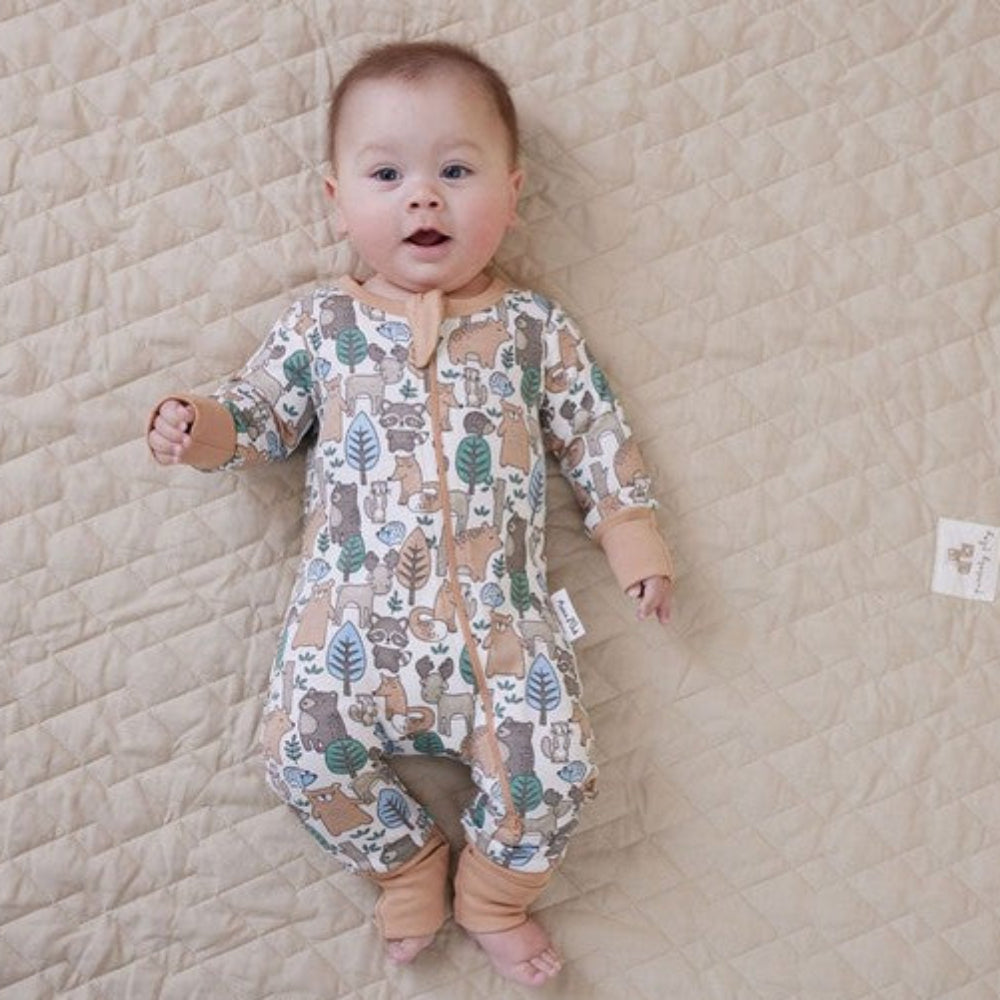 Aster + Oak Noah Woodland Zip Romper