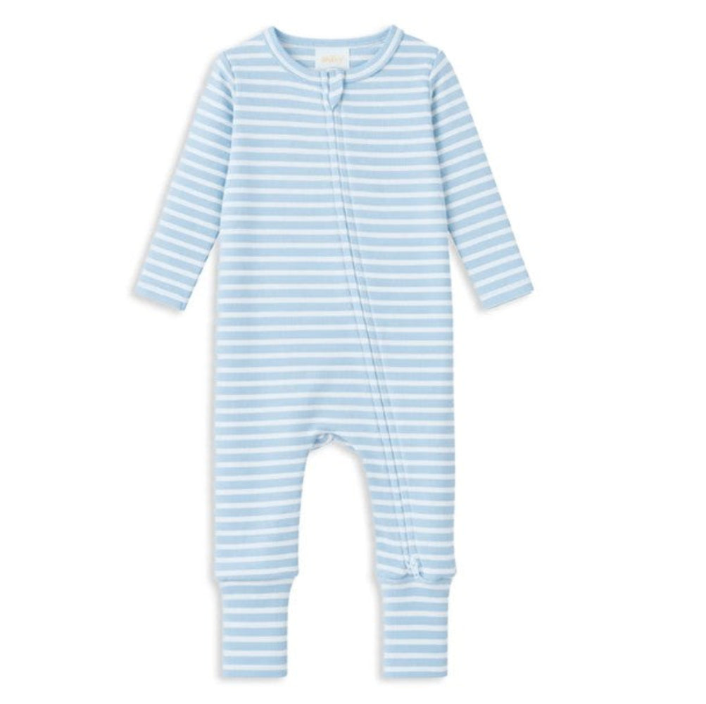 Milky Clothing Zip Romper - Mist Stripe
