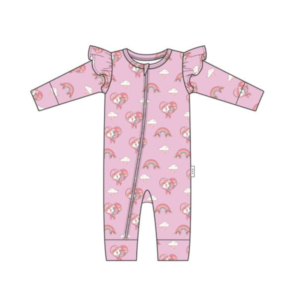 Huxbaby Whimsical Unicorn Zip Romper
