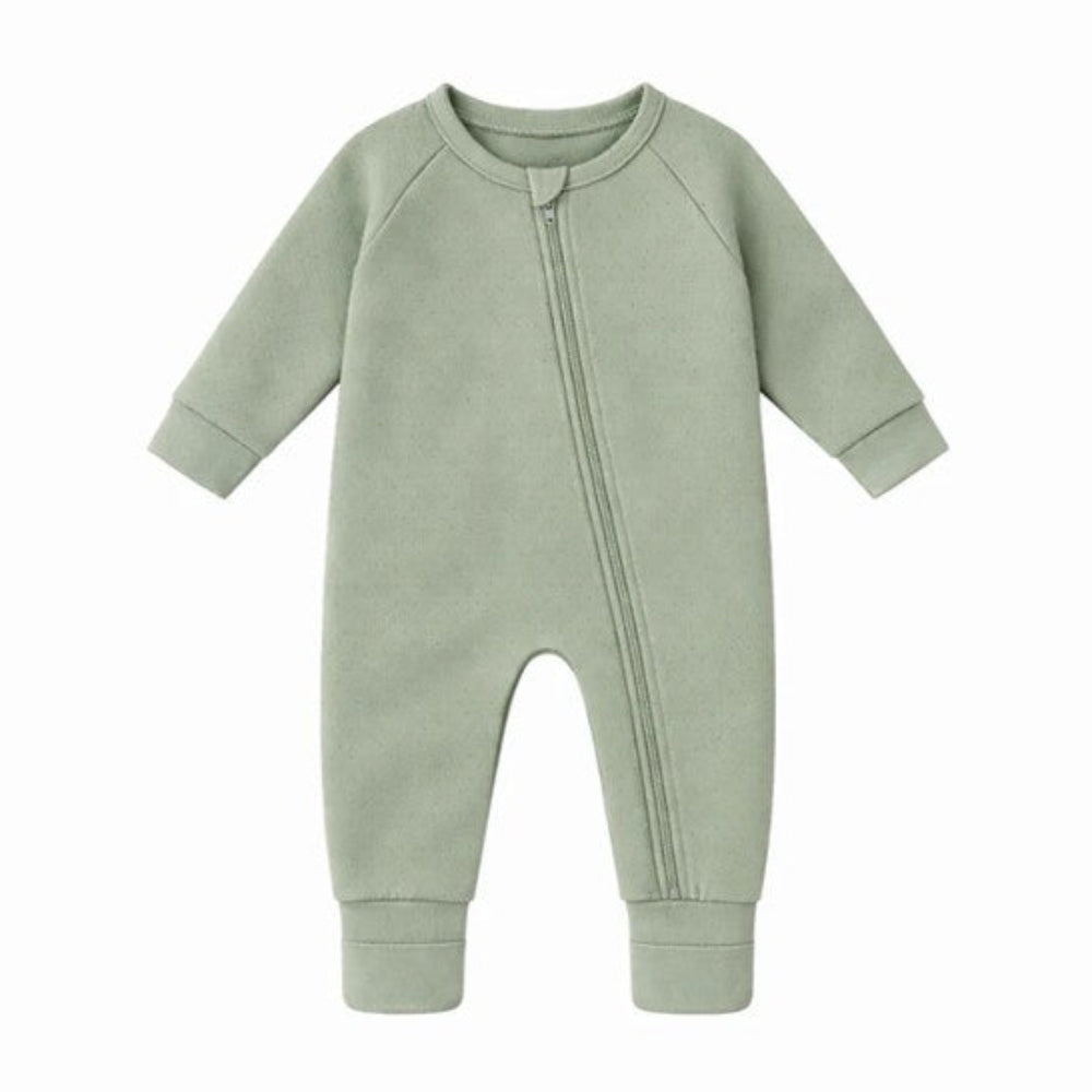 Confetti Kidz Zipsuit - Sage Pointelle