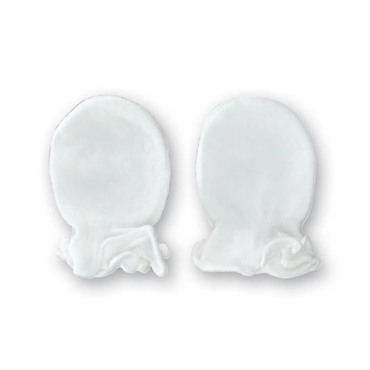 Playette Bamboo Mittens 2 pk 0-6 mths - White