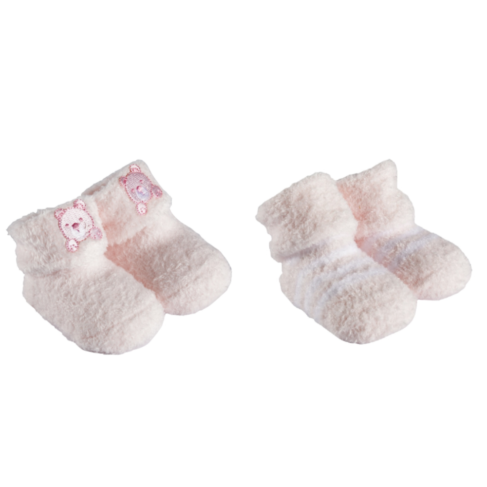 Playette Chenille Bootie Socks 2 pk 0-3 mths