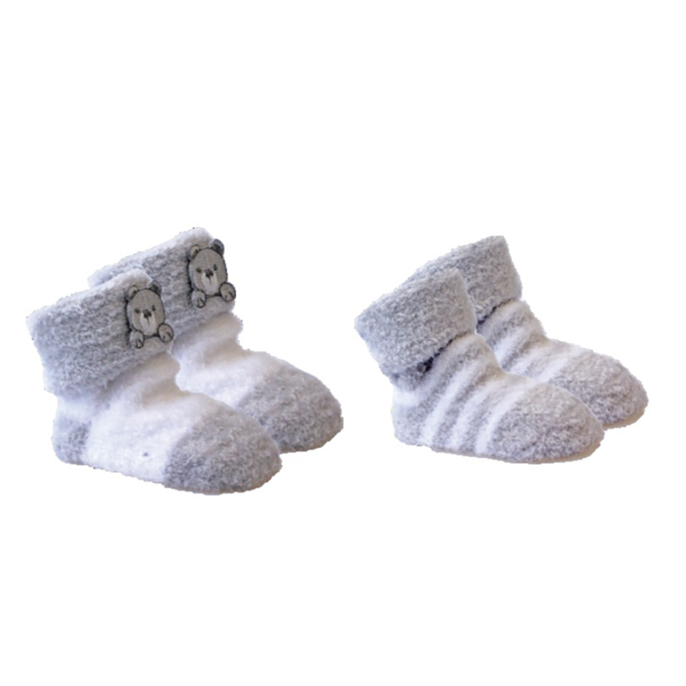 Playette Chenille Bootie Socks 2 pk 0-3 mths