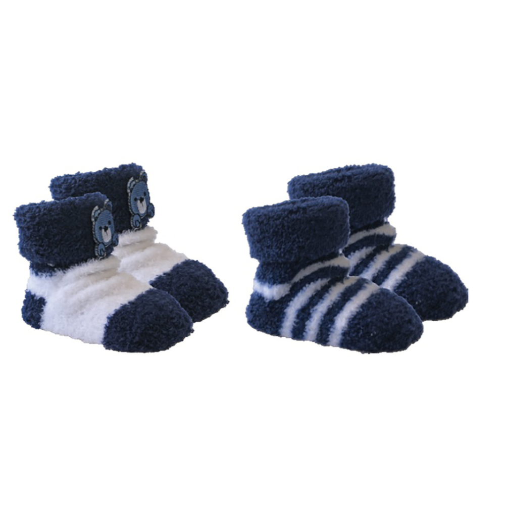 Playette Chenille Bootie Socks 2 pk 0-3 mths