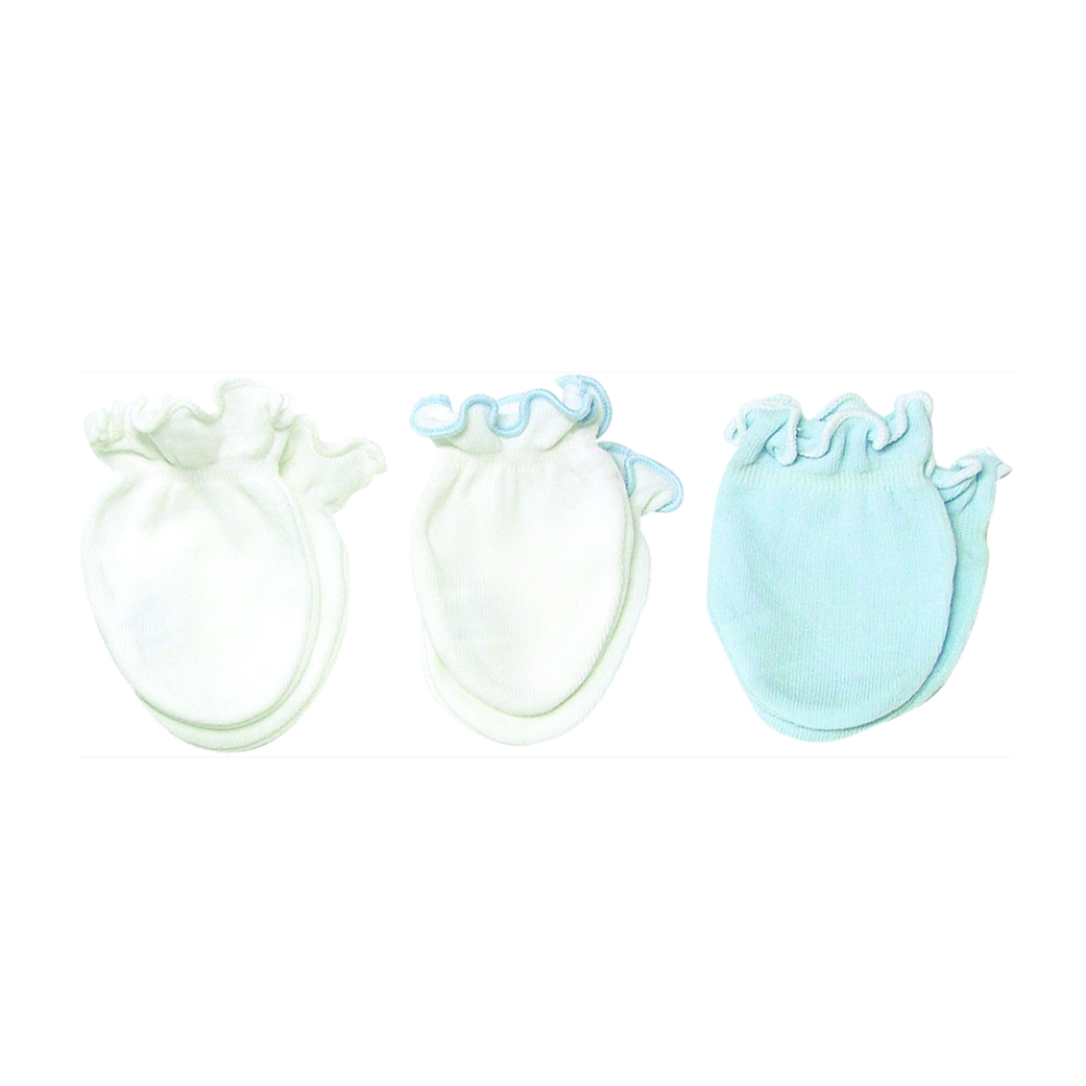 Playette Preemie Mittens 3 pk - Blue
