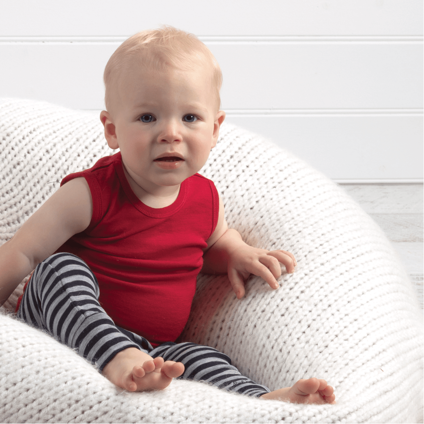 Merino Baby Singlet - Red