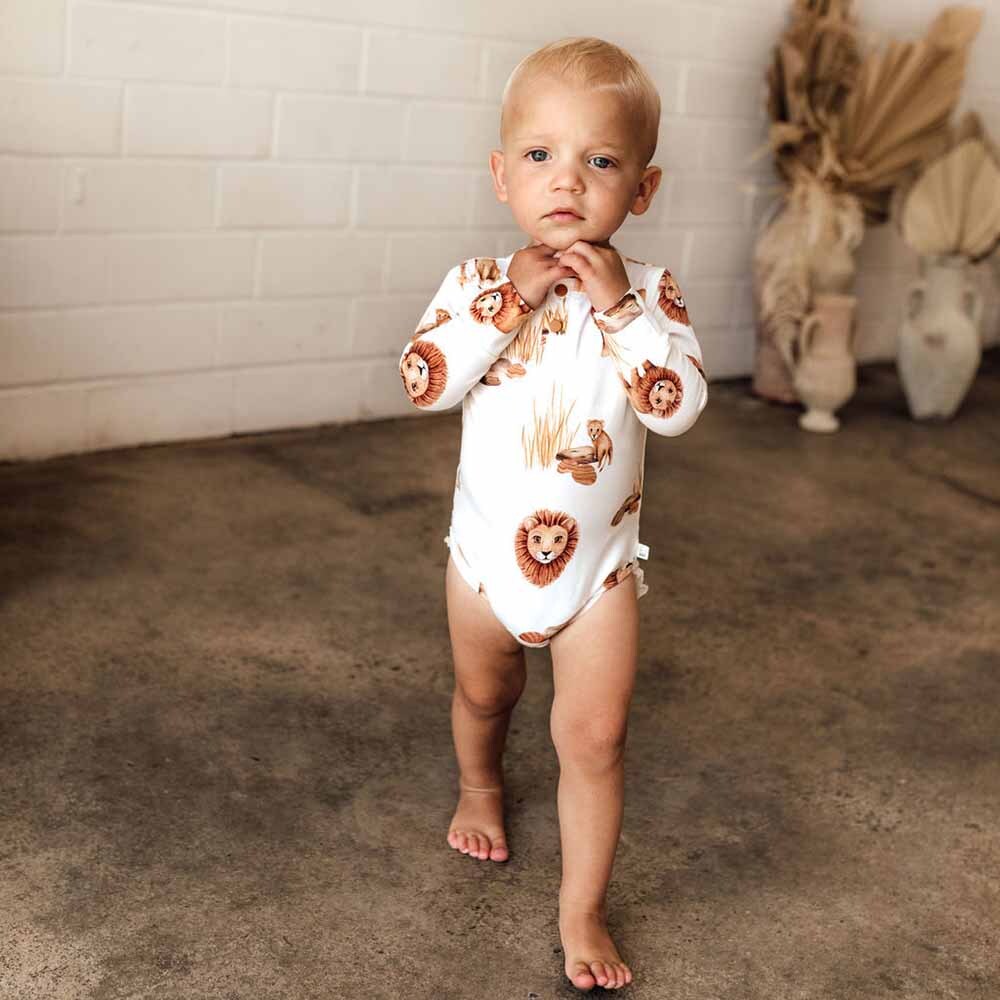 Snuggle Hunny Long Sleeve Bodysuit - Lion