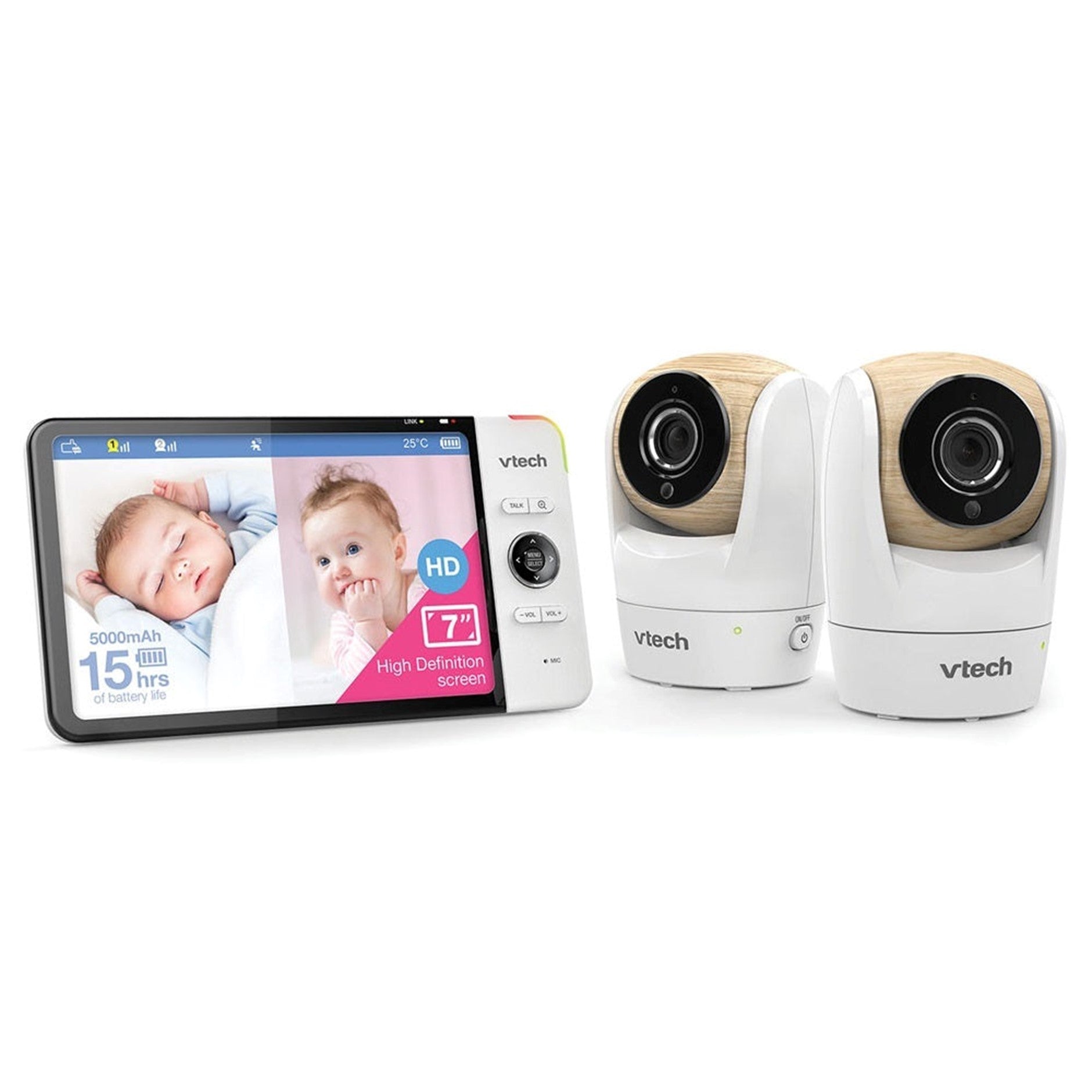 vtech BM7750HD Pan & Tilt Video & Audio Baby Monitor - 2 Camera pack –  babygoodswarehouse