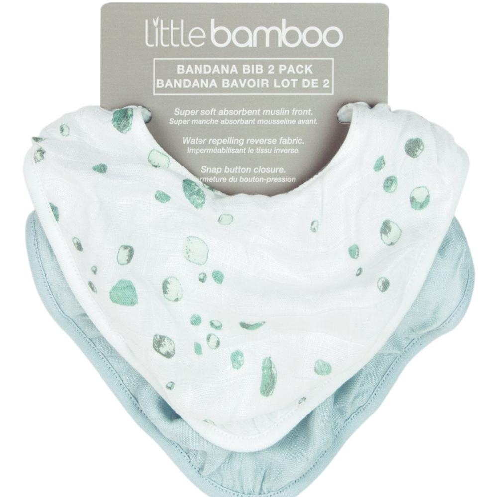 Little Bamboo Muslin Bandana Bib 2 pk - Whisper