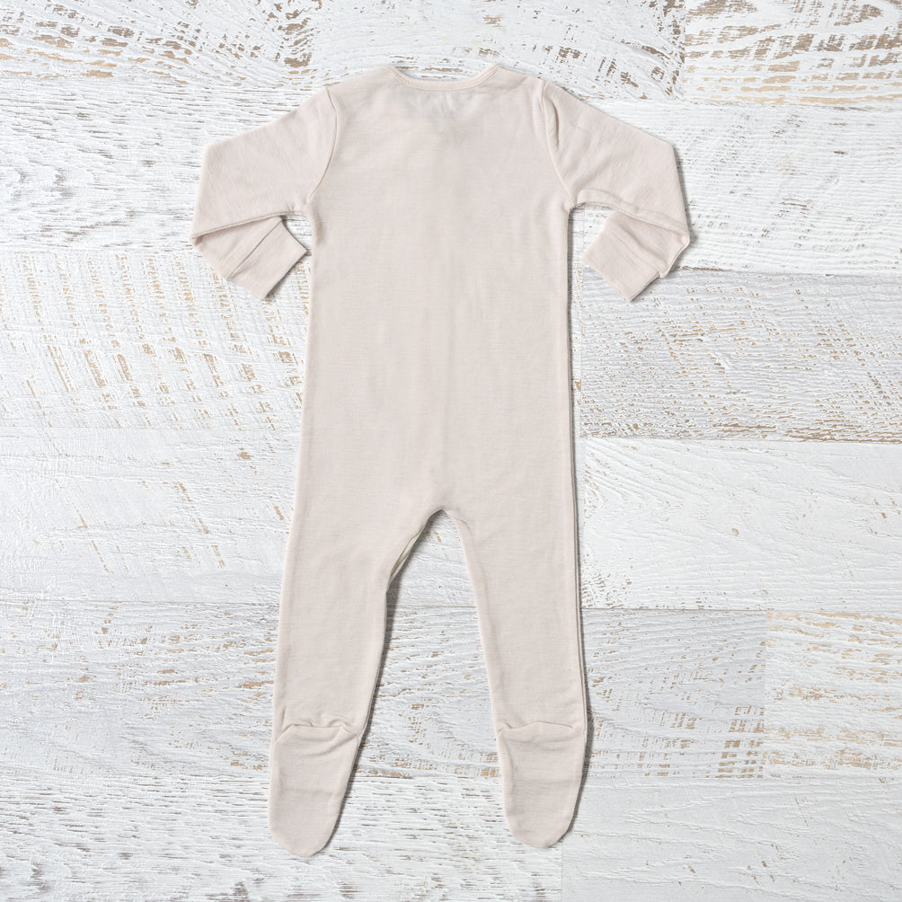 Merino Baby Zip Onesie - Cream