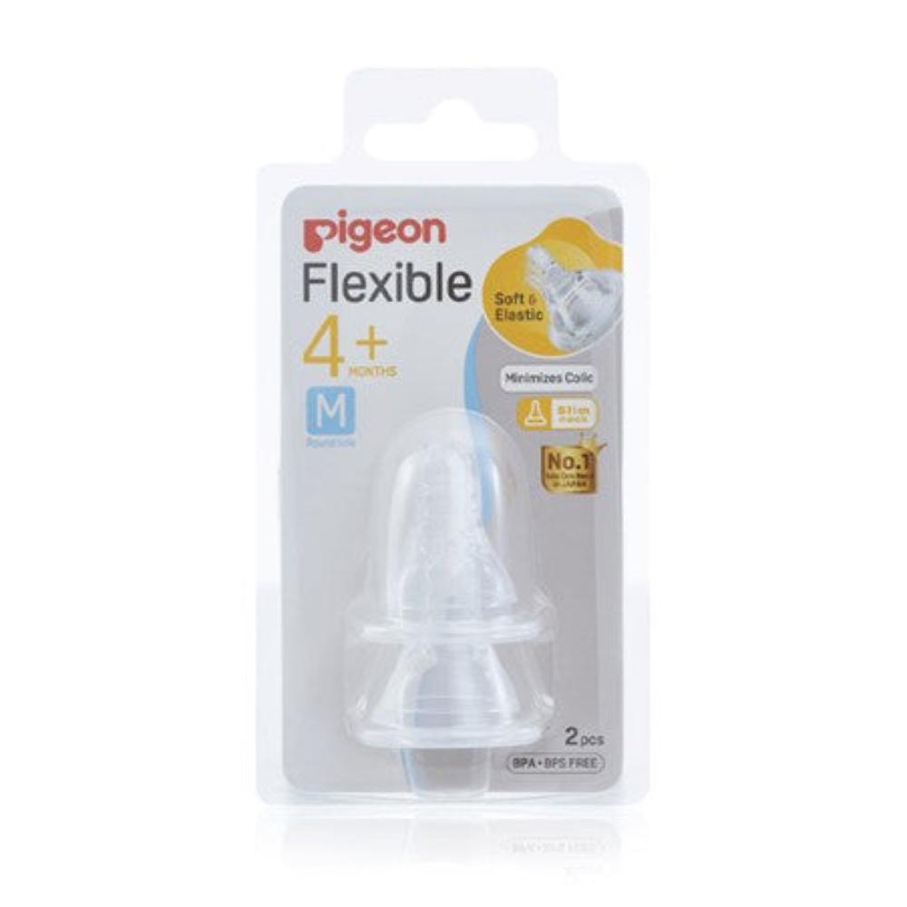 Pigeon Flexible Peristaltic Slim Neck Bottle Teat 2 pk - M