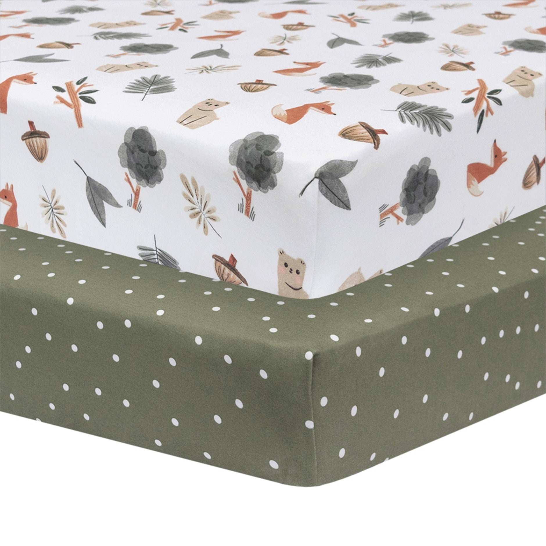 Living Textiles 2pk Jersey Cot Fitted Sheets Forest Retreat babygoodswarehouse