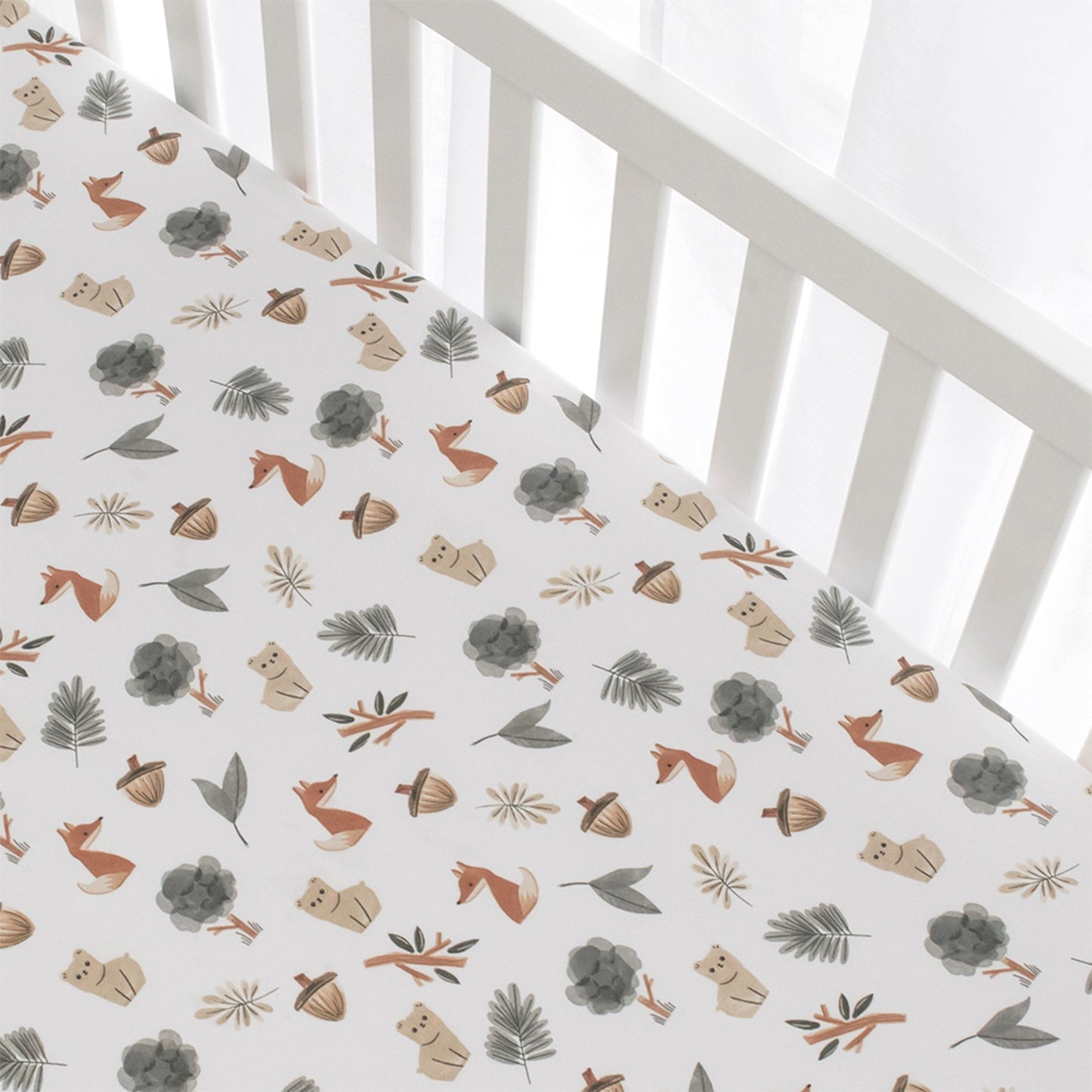 Living Textiles 2pk Jersey Cot Fitted Sheets - Forest Retreat