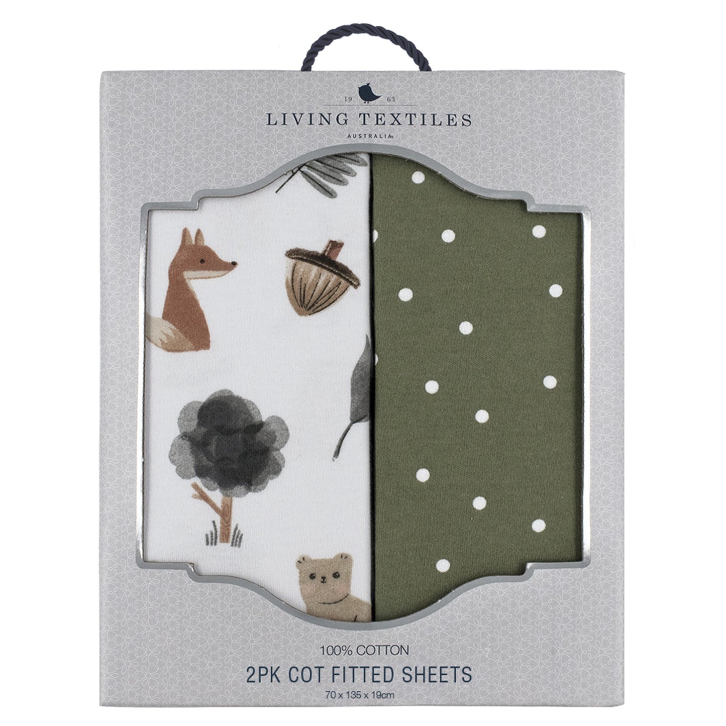 Living Textiles 2pk Jersey Cot Fitted Sheets - Forest Retreat