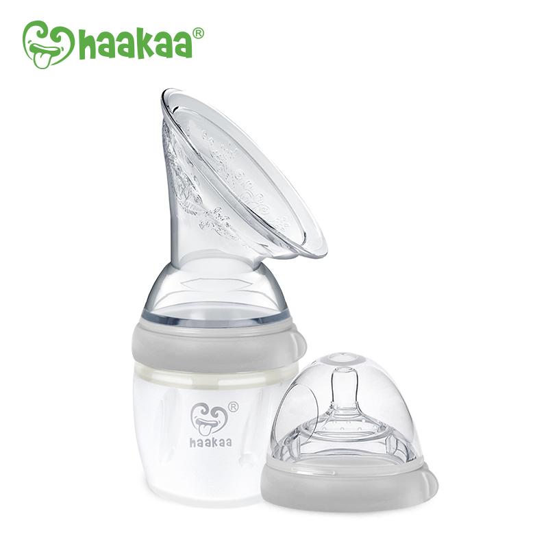 Haakaa Gen 3 Silicone Pump and Bottle Set - Grey