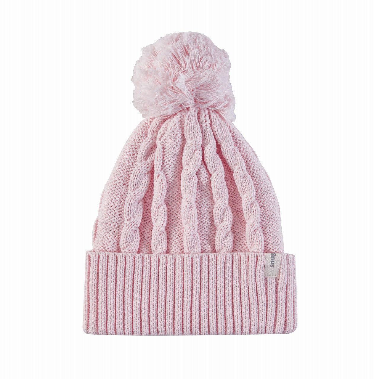Snugtime Cotton Cable Pom Pom Beanie - Pink