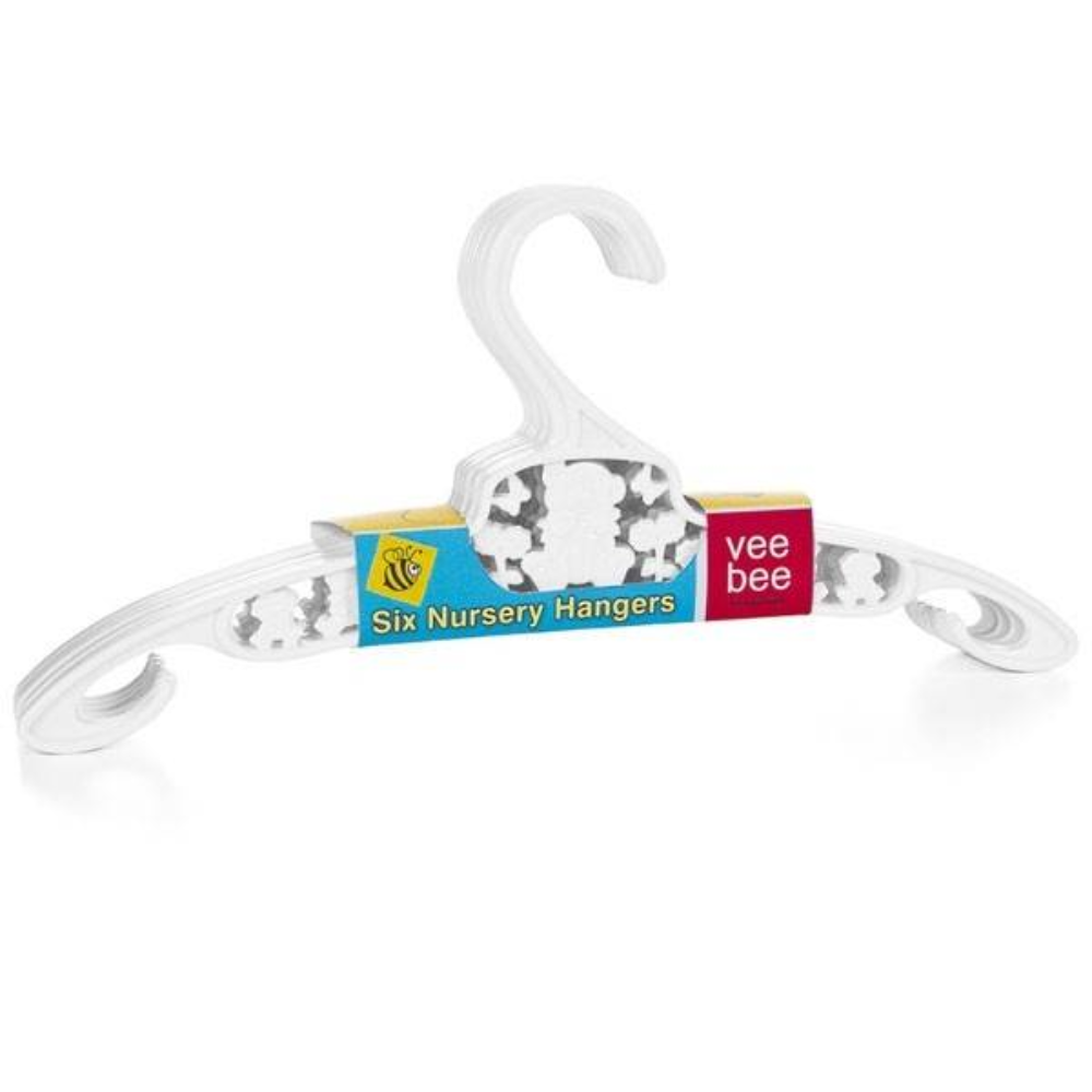 Vee Bee Nursery Hangers 6 Pack - White