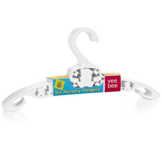 Vee Bee Nursery Hangers 6 Pack - White