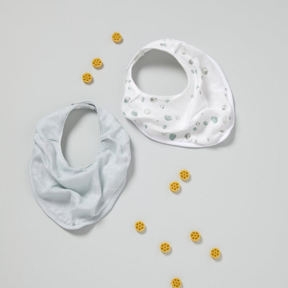Little Bamboo Muslin Bandana Bib 2 pk - Whisper