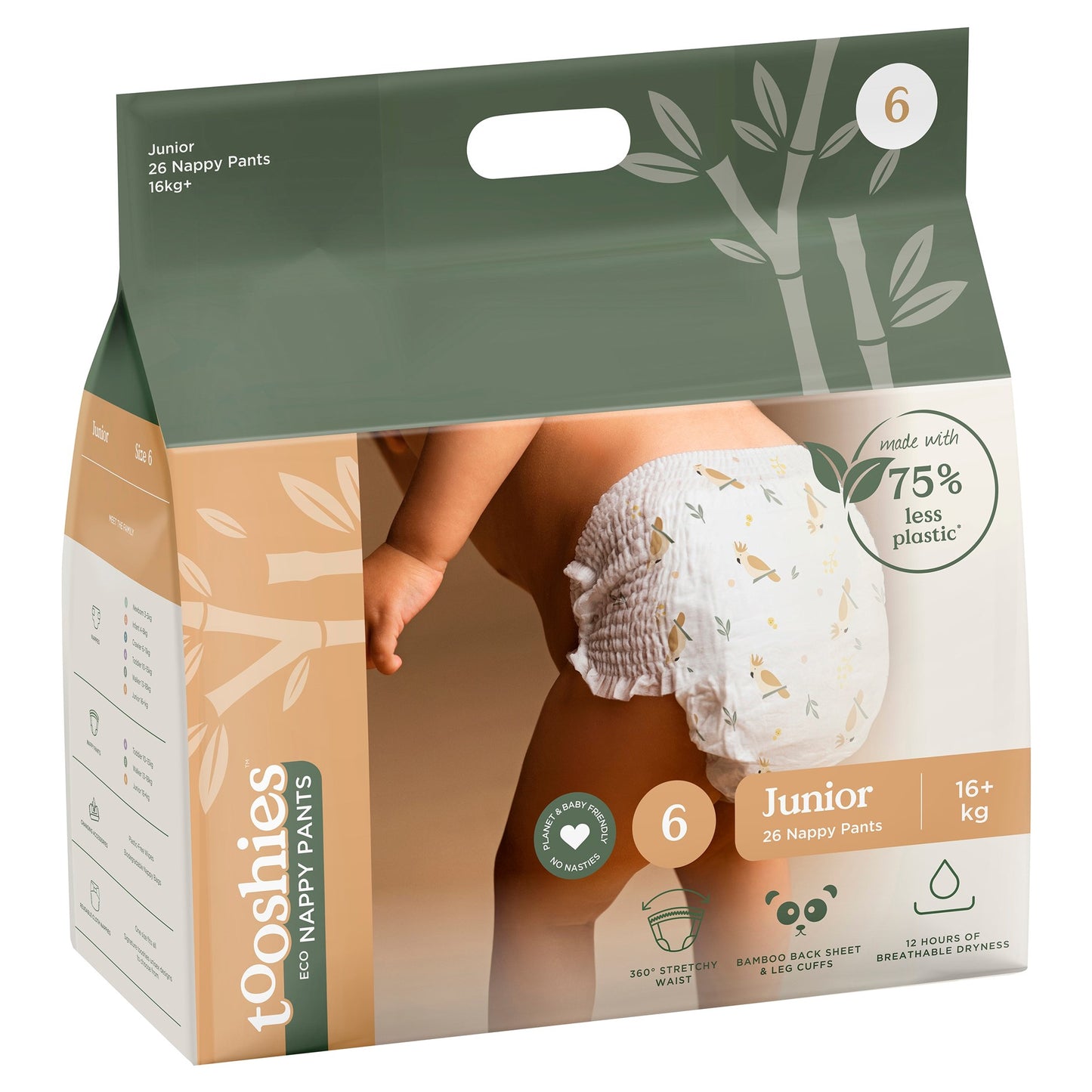 Tooshies ECO Nappy Pants - Size 6 - 16+ kg - 26 pk