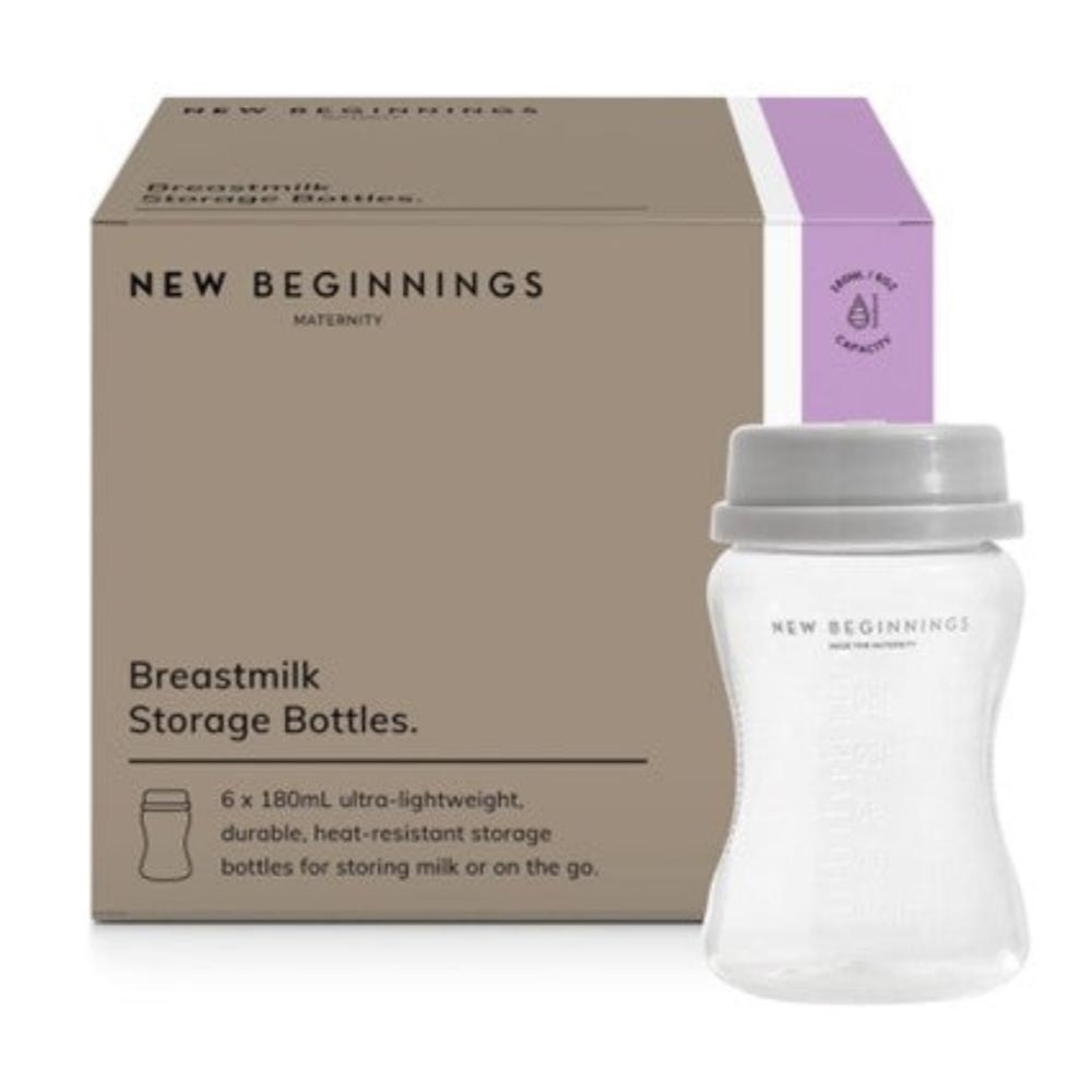 New Beginnings Breastmilk Storage Bottles 180 ml 6 pk
