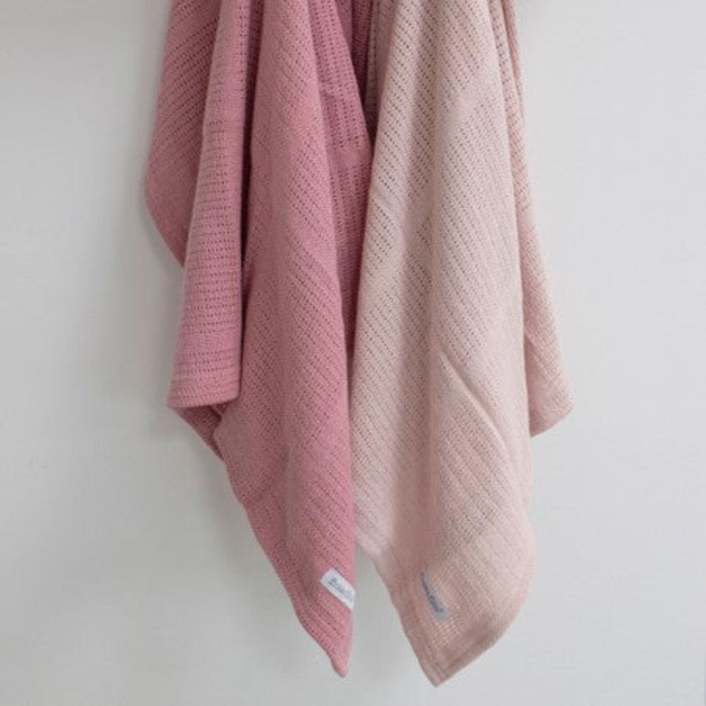 Bubba Blue Nordic Cellular Blanket Dusty Berry/Rose 2 pk