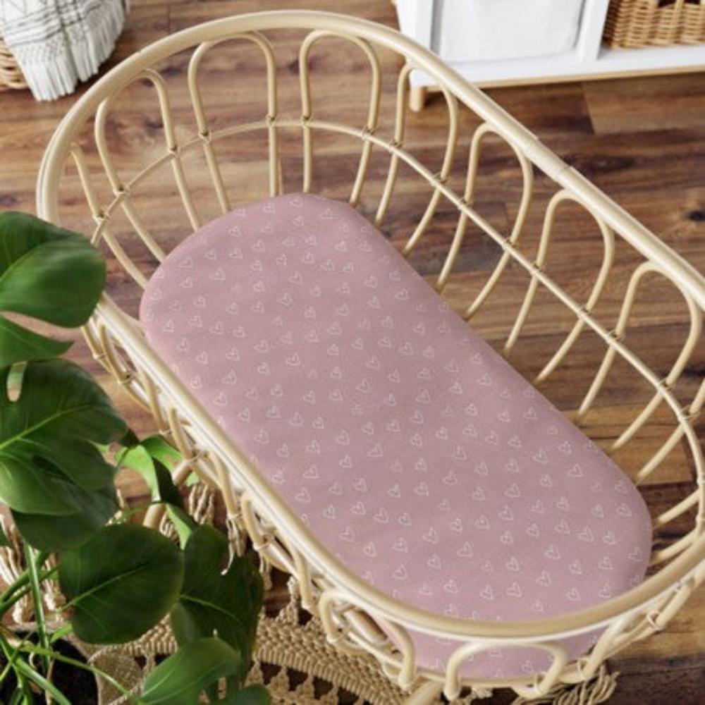 Bubba Blue Nordic Jersey Bassinet Fitted Sheet Dusty Berry/Rose 2 pk