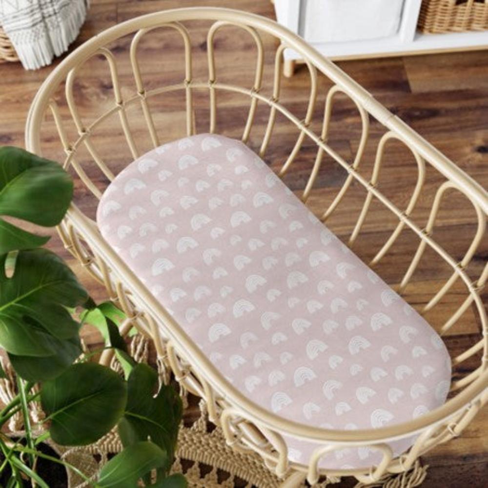 Bubba Blue Nordic Jersey Bassinet Fitted Sheet Dusty Berry/Rose 2 pk