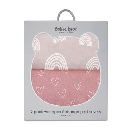 Bubba Blue Nordic Waterproof Change Mat Covers Dusty Berry/Rose 2 pk