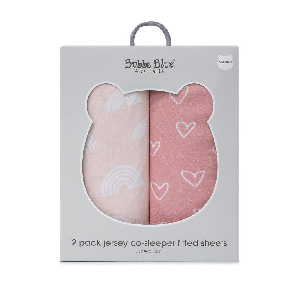 Bubba Blue Nordic Jersey Co Sleeper Fitted Sheet Dusty Berry/Rose 2 pk